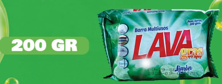 JABON BARRA LAVAGRAS LIMO 64*200