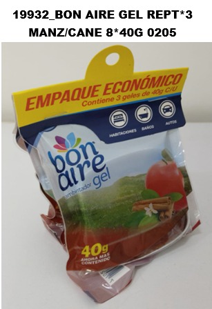 1BON AIRE GEL REPUESTOX3 MANZANA CANELA 8X40