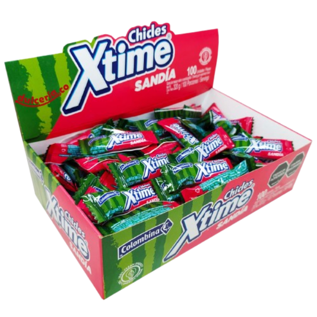 XTIME CHICLE SANDIA 24*100 NUEV 15605    DISP