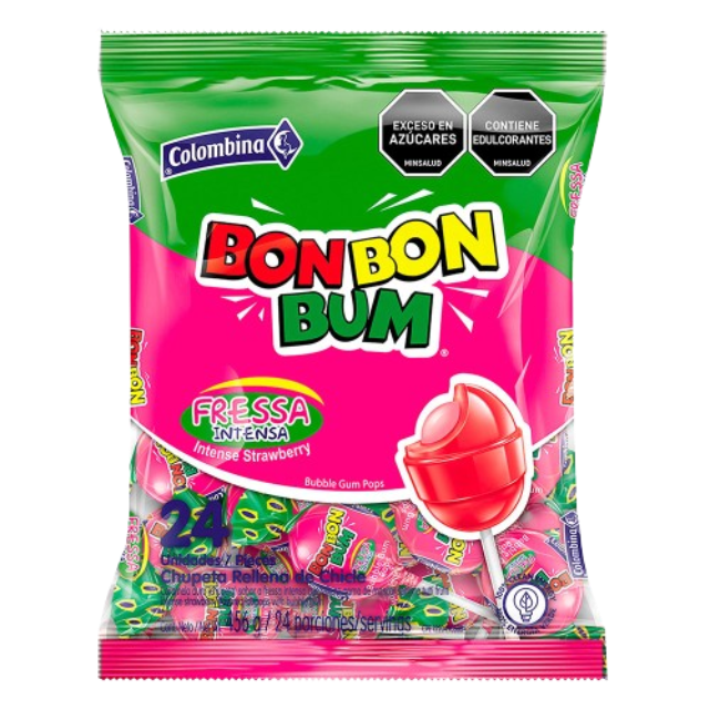 BON BON BUM FRESA INTEN 15*24UN  22429   BOLSA
