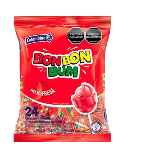 BON BON BUM FRESA 15BS*24UND  28118      BOLSA
